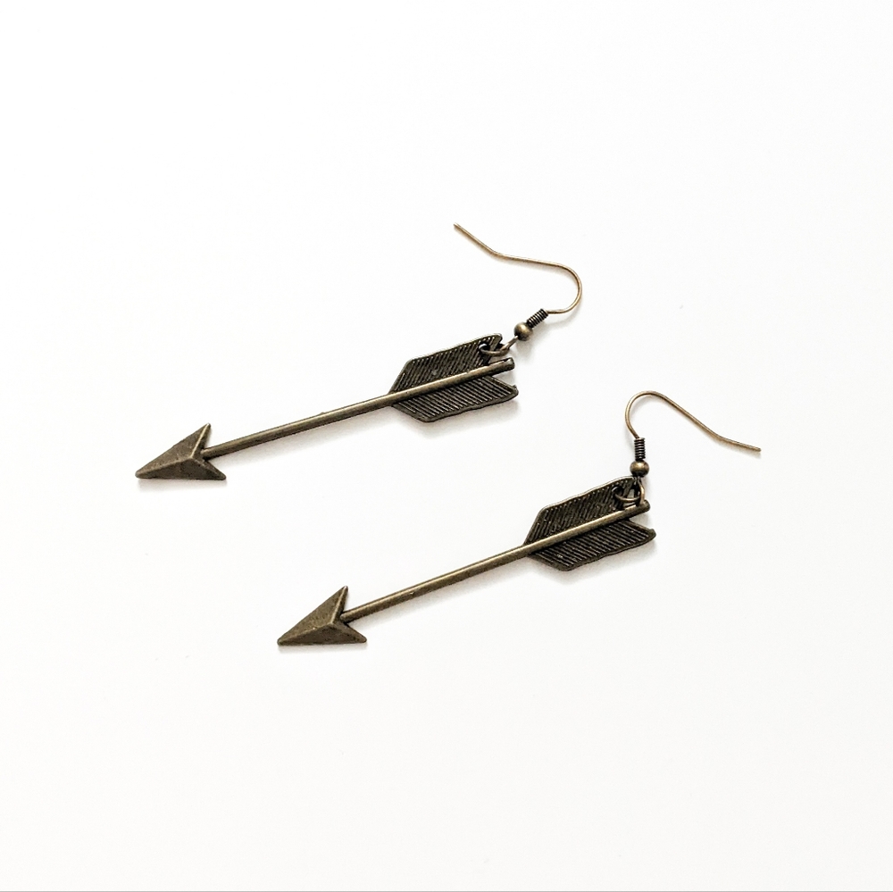 Bronze Boho Arrow Earrings